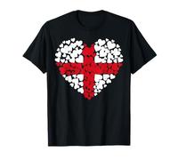 England Flag Hearts Cluster Cute English Graphic T-Shirt