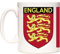 ENGLAND FLAG MUG. The Royal Arms of England Mug. Microwave and Dishwasher safe. This can be Personalised. Three Lions Gift Mug