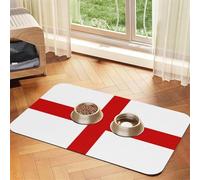 England Flag Pet Feeding Mat-Waterproof & Non-Slip Dog and Cat Food Mat-No Stains Quick Dry Dog Water Dispenser Mat