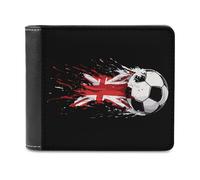England Flag Soccer Funny Wallet for Men RFID Blocking Bifold Wallet Soft Billfold with Card Slots Custom Gifts