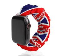 England Flag Soft Elastic Scrunchie Watch Strap Compatible with IWatch Series 6 5 4 3 2 1 Printed Wristbands Bands