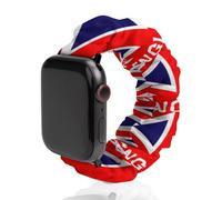 England Flag Soft Elastic Scrunchie Watch Strap Compatible with IWatch Series 6 5 4 3 2 1 Printed Wristbands Bands