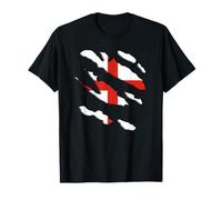 England Flag St George's Cross Ripped Reveal T-Shirt
