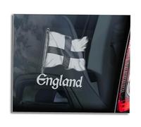 England Flag Sticker | Car Window Sign | Three Lions World Cup Football Team Soccer Fan Gift -V06WB (Internal - White Reverse Print)