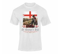 England Flag T Shirt - St George England Top for Men Women Kids, English Pride TShirt for Patriotic Celebrations & Events Style 3 White Medium