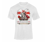 England Flag T Shirt - St George England Top for Men Women Kids, English Pride TShirt for Patriotic Celebrations & Events Style 4 White Large