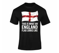 England Flag T Shirt - St George England Top for Men Women Kids, English Pride TShirt for Patriotic Celebrations & Events Style 2 Black X-Large