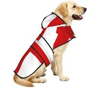 England Flag Waterproof Dog Raincoat And Rain Jacket With Hood, Reflective Strips And Adjustable Belly Strap, Fits Small To Large Dogs
