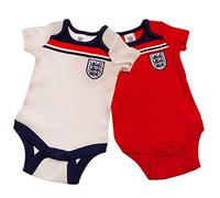 England Football 1982 Retro Baby 2 Pack Bodysuits | 2022 | 3-6 Months White/Red