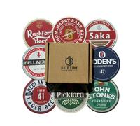 England Football Beer Mats - Set of 8 Coasters for Men or Women - Unique England Football Gifts - Three Lions Memorabilia - Gift Boxed Drink Coasters for Beer or Coffee - Football Fan Gift Idea