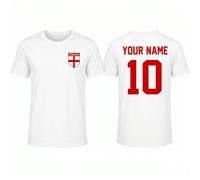 England Football Custom Name & Number Supporter T Shirt Gift Unisex XL