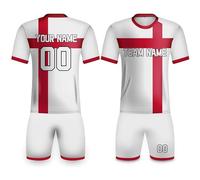 England Football Kits Jersey for Adults Men Coustom Team Name Number Logo Football Gifts for Fans Sports Shirt Sportswear White Red