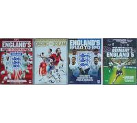 ENGLAND FOOTBALL WORLD CUP 1-4 COLLECTION / 1. ENGLAND ROAD TO SOUTH AFRICA / 2. ENGLAND AT THE 2018 FIFA WORLD CUP / 3. ENGLAND ROAD TO RIO / 4. GERMANY 1 ENGLAND 5 = ULTIMATE 4 x DVD UK SET