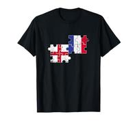 England France Vintage Flag French English T-Shirt