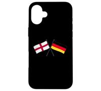 England Germany Crossed Flags English German Friendship Case for iPhone 16 Plus