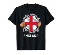 England Hands Ripping Open St. George's Cross Flag T-Shirt