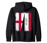 England Iraq Half Flag English Iraqi Jersey Zip Hoodie
