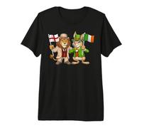 England Ireland Flag English UK Irish Roots British Irish Premium T-Shirt