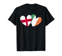 England Ireland Heart Flags English Irish Friendship T-Shirt