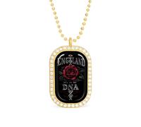 England It's in My DNA Rose Flag Women's Necklaces Pendant Necklace Fashion Diamond Jewelry with Chain