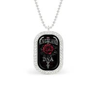 England It's in My DNA Rose Flag Women's Necklaces Pendant Necklace Fashion Diamond Jewelry with Chain