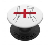 England Knife And Axe Symbol Joan of Union Jack PopSockets Adhesive PopGrip