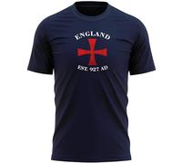 England Knight Cross Mens T Shirt Grunge English Top, M, Navy