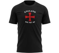 England Knight Cross Mens T Shirt Grunge English Top, XXL, Black