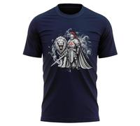 England Knight & Lion Mens T Shirt - St Georges Cross Design - English Pride Tee for Him - British Heritage Top - Patriotic Great Britain Gift, XL, Navy