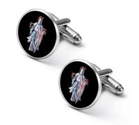 England Knights with Sword Round Cufflinks for Men Classic Cuff Links Jewellery for Wedding Business Party