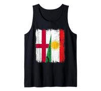 England Kurdistan Half Flag English Kurdish Heritage Jersey Tank Top