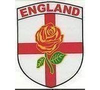 England Lancashire Red Rose Flag Shield Shape Internal Car Window Sticker Decal