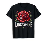 England Lancashire Red Rose Symbol UK Graphic Men Women Value Graphic T-Shirt, Men, Black, S