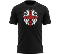England Lion Mens T Shirt English St Georges Day Football Tee, XL, Black
