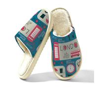 England London Big Ben Slippers for Women Men, Memory Foam House Shoes XL