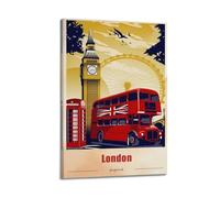 England London Vintage Travel Art Poster Decorative Painting Canvas Wall Art Living Rooms Bedroom Painting 12x18inch(30x45cm)