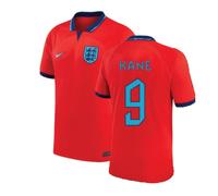 England Men's 2022/23 Away Shirt - Kane 9 in Red | Size: Medium England Red M