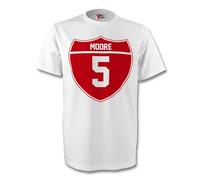 England Men's Bobby Moore Crest Tee in White | Size: Large England White L