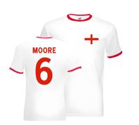 England Men's Bobby Moore Ringer Tee in White | Size: Medium England White M