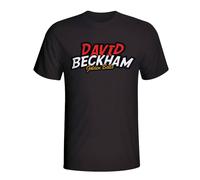 England Men's David Beckham Comic Book T-Shirt in Black | Size: Large England Black L