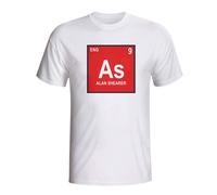 England Men's Mens Alan Shearer Periodic Table T-Shirt in White | Size: Medium England White M