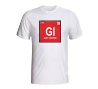 England Men's Mens Gary Lineker Periodic Table T-Shirt in White | Size: Small England White S