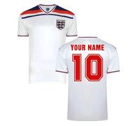 England Men's Mens Score Draw World Cup 1982 Home Shirt Your Name in White | Size: Small England White S