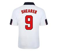 England Men's Mens Score Draw World Cup 1998 Home Shirt - Shearer 9 in White | Size: Large England White L