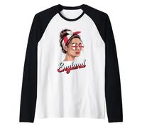 England Messy Bun Girl English Roots Raglan Baseball Tee