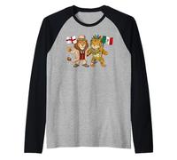 England Mexico Flag English Mexican Roots UK British Mexican Raglan Baseball Tee