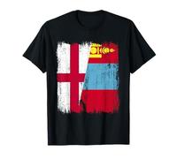 England Mongolia Half Flag English Mongolian Jersey T-Shirt