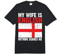 England My Wife is English Nothing Scares me English Wife Comfort Colors Adult Heavyweight T-Shirt