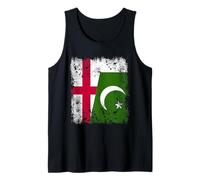 England Pakistan Half Flag English Pakistani Heritage Tank Top
