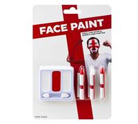 England Red and White Face Paint for FIFA 2026 World Cup - St George’s Cross Fan Makeup Accessory for Football, Rugby, Cricket, Sports Events and Party Celebrations